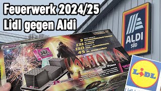 Feuerwerk 2024/25 - Lidl gegen Aldi - Verkauf live im Laden vs. Prospekt