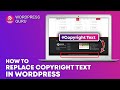 How to change the Footer Copyright Credits on any WordPress Theme