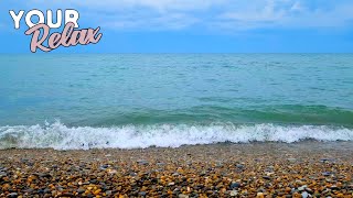 Sound of sea waves on a pebble beach. Clear and spacious sound. 6 hours of 4K video.