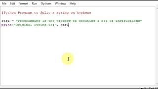 Python Program to Split a string on hyphens