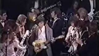 George Harrison, Ringo Starr, Mick Jagger, Bruce Springsteen, Billy Joel, Jeff beck, Bob Dylan, John Fogerty     I Saw her standing there ,  Rock' n Roll Hall of Fame, Waldorf Astoria Hotel, New York 1988