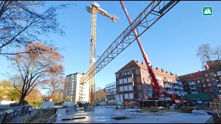 Kranaufbau Eiffestraße im Zeitraffer