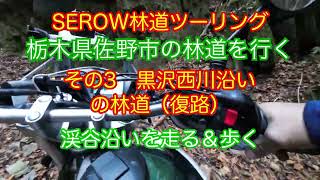 SEROW林道ツーリング　栃木県佐野市の林道を行くその３　黒沢西川沿いの林道の復路　栃木県佐野市飛駒　2022年11月12日