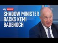 Shadow business secretary Kevin Hollinrake backing Kemi Badenoch for Tory leader