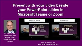 Present with your video beside your PowerPoint slides in Microsoft Teams or Zoom