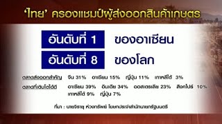 ไทยส่งออกสินค้าเกษตร อันดับ 1 อาเซียน - อันดับ 8 โลก 'อุ๊งอิ๊ง' สั่งลดอุปสรรค หวังปี 68 ติด Top 5