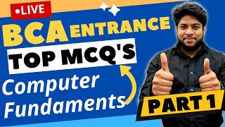 BCA Entrance Exam preparation🔥Top 50 MCQ's Computer Fundamentals 🔥Part-1