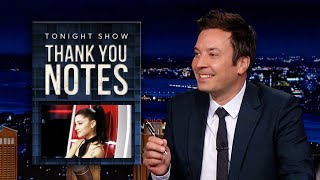 Thank You Notes: Ariana Grande on The Voice, Sweater Weather | The Tonight Show