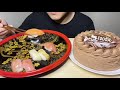 【感謝】1000人記念でお寿司とケーキを食べる【咀嚼音】sushi u0026 cake【 eatingsounds】스시 u0026 케이크