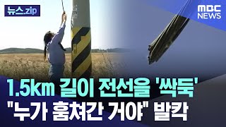 1.5km 길이 전선을 '싹둑' \