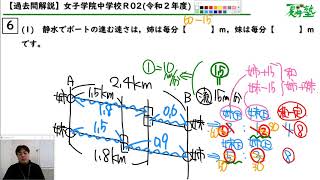 女子学院中学校・令和２年度大問６【夏井算数塾の過去問解説】