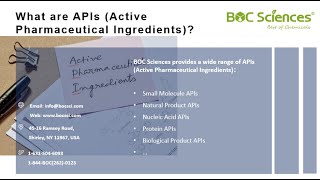 What are APIs (Active Pharmaceutical Ingredients)? - API Manufacturing - BOC Sciences