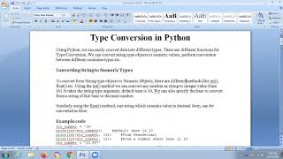 Lecture 5: Type conversion in Python