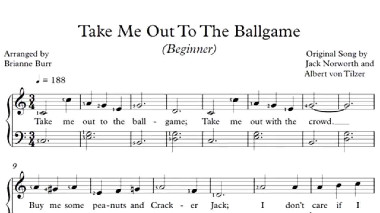 Take Me Out To The Ballgame - Easy Piano Sheet Music - YouTube