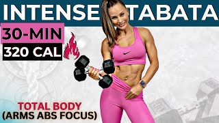 30-MIN INTENSE TABATA WORKOUT + ABS (total body metabolic weight loss, lean muscle + belly fat)