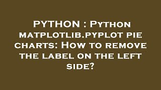 PYTHON : Python matplotlib.pyplot pie charts: How to remove the label on the left side?