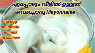 എപ്പോഴും വീട്ടിൽ ഉള്ളത് കൊണ്ട് ഒരു mayonnaise 😍/NoeggNomilk Nopotato Nocashew 👍👌/#dilumehnasgbseries