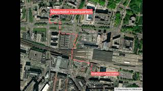 Animated Line - Mapcreator headquarters to the busstation