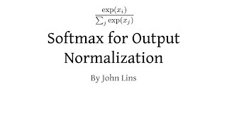 Softmax Normalization