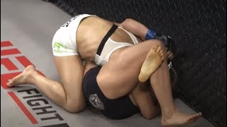 Vanessa Demopoulos with reverse triangle choke in LFA match | Reverse Headscissors in MMA