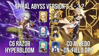 C6 Razor Hyperbloom - C0 Albedo On-Field DPS | 3.1 Spiral Abyss Floor 12 | Genshin Impact