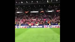 Saul Niguez Shows The Fans Chants ⚫ Atletico Go To Final