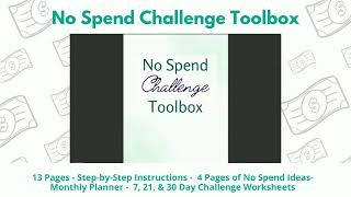 No Spend Challenge Toolbox - PDF Printable