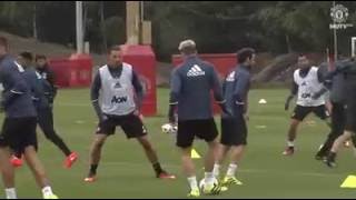 ZLATAN IBRAHIMOVIC + ERIC BAILY FIRST TRAINING SESSION WITH MANCHESTER UNITED