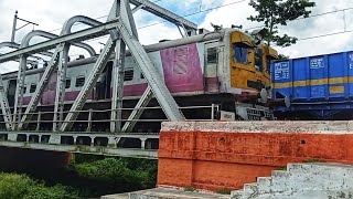 Howrah Mokama Express। Local Train \u0026 Malgari Goods Train Dangerously Skipping Railway barrage