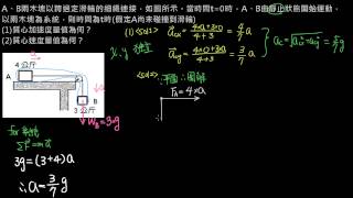 動量與角動量【例題】滑車實驗的質心加速度（選修物理Ⅱ）