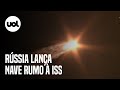 Rússia lança nave rumo à ISS para resgatar três astronautas