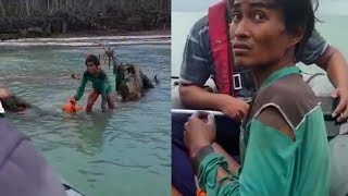 Video Detik-detik TNI AL Temukan Korban Tsunami Terdampar 9 Hari, Bertahan Makan Sampah di Laut