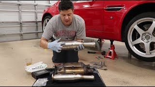 Aston Martin V8 Vantage High Flow Cat Installation - Step by step