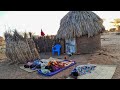 African village  morning  routine  of desert  women