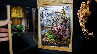 Bioactive Ghost Mantis Vivarium w/ Realistic DIY Background (pt2)