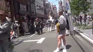 銀杏岡八幡神社　例大祭　本社神輿　渡御行列　2014.6.1 Asakusabashi