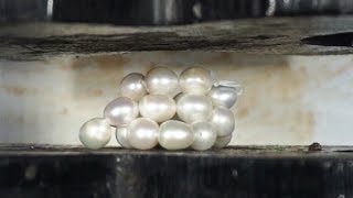 Real Pearls Crushed To Dust In Hydraulic Press