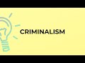 What is the meaning of the word CRIMINALISM?