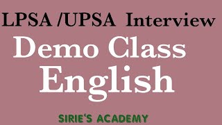 LPSA/UPSA Interview | English Demo |