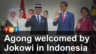 Agong welcomed by Jokowi in Indonesia