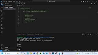Arithmetic operations in python using python interactive mode