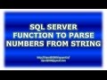 SQL Server Function to Parse numbers from String