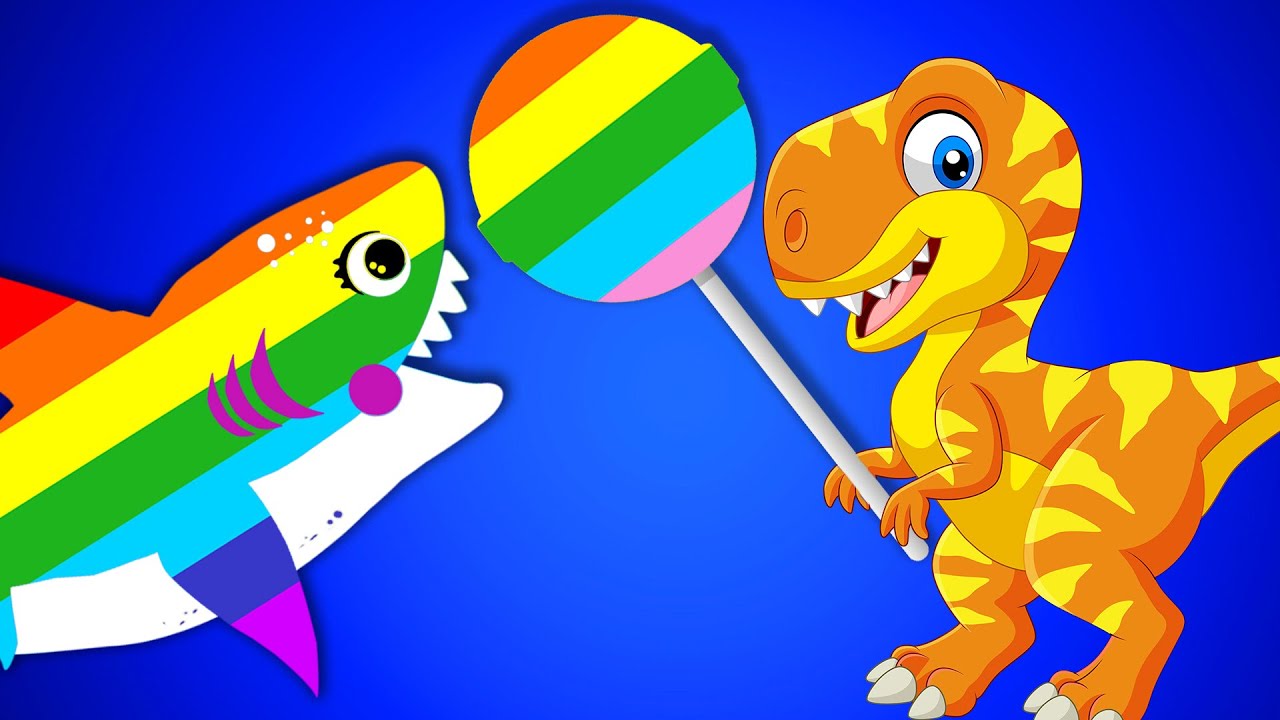 Rainbow Dino Lollipop + Rainbow Baby Shark + More Nursery Rhymes ...