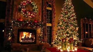 2 Hours Classic Christmas Music with a Fireplace and Beautiful Background (2021)