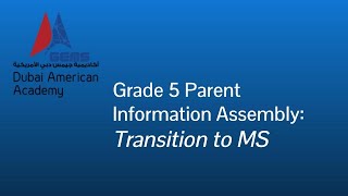 DAA - MS - Parent Information Session on 12.03.2024 @ 09.15 am