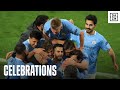 Pep Guardiola and Manchester City Celebrate Making The UCL Semi-Finals