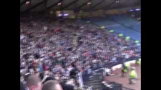 St. Mirren v Hearts 2013 Scottish League Cup Final. Singing after Saints 2nd goal