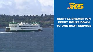 Seattle-Bremerton ferry route down to one-boat service starting Tuesday