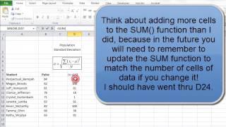Excel Standard Deviation and Variance Population and Sample