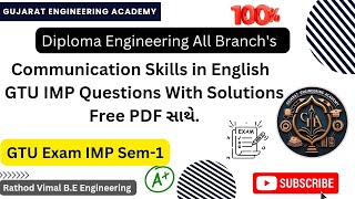 GTU Most imp Questions💯 || Communication Skills in English|| sem-1Diploma important Topic Video|#gtu